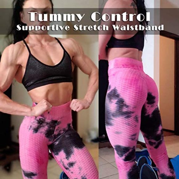 Navy High Waisted Ruched Booty Leggings Workout - Picture 6 of 6